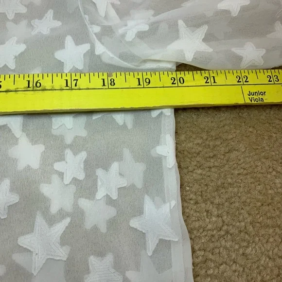 Club Z Collection White Sheer Star Beach Cover- Up - Sz M - Picture 12 of 16